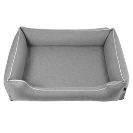 Mestizo Mallorca Hundebett aus Polsterstoff mit TwinFoam, Oeko-Tex zertifiziert, Hellgrau-Weiß, 100x75 cm – Bild 1 von 10