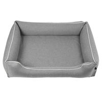 Produktbild von Mestizo Mallorca Hundebett aus Polsterstoff mit TwinFoam, Oeko-Tex zertifiziert, Hellgrau-Weiß, 100x75 cm
