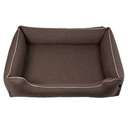 Mestizo Mallorca Hundebett aus Stoff mit TwinFoam und Oeko-Tex Zertifizierung Braun Weiß 100x75 cm – Bild 1 von 10
