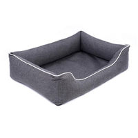 Produktbild von Mestizo Mallorca Orthopädisches Hundebett mit Memory Foam Dunkelgrau Weiß 65x50cm Oeko-Tex Zertifiziert