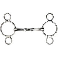 Produktbild von Metalab 3-Ring Gebiss aus Edelstahl in Silber für Pferde