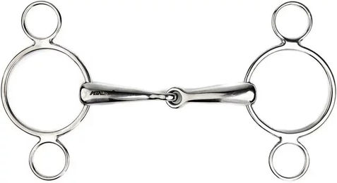Produktbild von Metalab 3-Ring Gebiss aus Edelstahl in Silber für Pferde