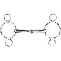 Produktbild von Metalab 3-Ring Gebiss aus Edelstahl in Silber für Pferde