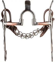 Produktbild von Metalab BF Mors Western-Snaffle Gebiss für Pferde mit Kupferbarren und gravierten Gelenken in Silber