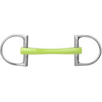 Produktbild von Metalab D-Ring Gebiss Flexi Soft aus Metall in Silber und Grün für Pferde