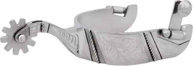 Produktbild von Metalab FG Reining Show Pferde-Sporen aus Metall graviert in Silber/Grau