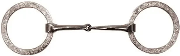 Produktbild von Metalab Flaches Ringgebiss für Pferde aus Metall in Silber und Braun