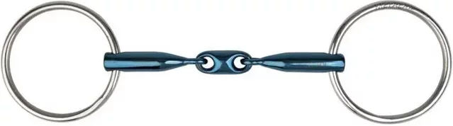 Produktbild von Metalab Gebiss Eco Blue mit 2 Ringen doppelt gebrochen aus Edelstahl für Pferde