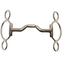 Produktbild von Metalab Gebiss für Pferde aus Edelstahl mit 3 Ringen und Zungendurchgang in Silber