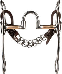 Produktbild von Metalab Mors Western-Schnüffel für Pferde mit kupferüberzogenen Riegeln und gravierten Mittelstücken