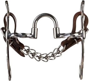 Produktbild von Metalab Mors Western-Snuffling Gebiss für Pferde mit gedrehten Stangen und hoch eingravierter Port in Silber