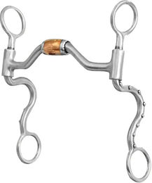 Produktbild von Metalab Western Snaffle Gebiss für Pferde mit gekrümmten Kupferstegen in Silber