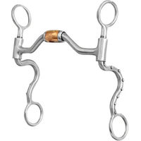 Produktbild von Metalab Western Snaffle Gebiss für Pferde mit gekrümmten Kupferstegen in Silber