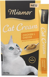Miamor Cat Cream Katzen-Snack Huhn und Käse 6 x 15 g - 24 x 15 g – Bild 1 von 8