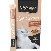 Produktbild von Miamor Cat Cream Leberwurst Katzensnack Huhn und Schwein 90 g - 66 x 15 g