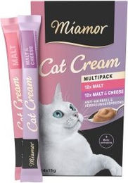 Miamor Cat Cream Malzpaste und Malzkäse Snack für Katzen gegen Haarballen 24 x 15 g - 24 x 15 ml – Bild 1 von 7
