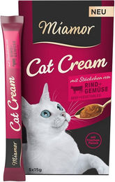 Miamor Cat Cream Rind und Gemüse Katzensnack für erwachsene Katzen 5 x 15 g - 5 x 15 g – Bild 1 von 6