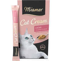 Produktbild von Miamor Cat Cream Snack Lachs für Katzen mit Omega 3 zur Unterstützung von Haut und Fell 90 g - 6 x 15 g