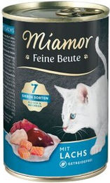Produktbild von Miamor Feine Beute Katzen Nassfutter Lachs und Huhn Stückchen in Sauce Getreidefrei Adult 24x400 g