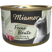 Produktbild von Miamor Feine Beute Katzen Nassfutter Pute und Kaninchen Stückchen in Sauce Getreidefrei 12 x 185 g - 12 x 185 g
