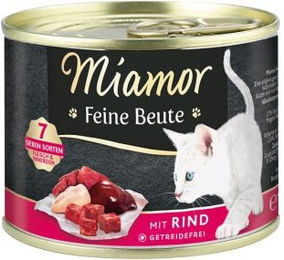 Produktbild von Miamor Feine Beute Katzen Nassfutter Rind Adult Getreidefrei 24x185 g - 24 x 185 g
