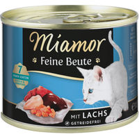 Produktbild von Miamor Feine Beute Katzenfutter Lachs Adult Getreidefrei Hoher Fleischanteil 12 x 185g - 12 x 185 g