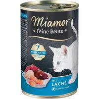 Produktbild von Miamor Feine Beute Katzenfutter Lachs Stückchen in Sauce Adult Getreidefrei 12 x 400 g - 12 x 400 g