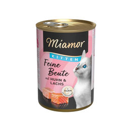 Miamor Feine Beute Kitten Huhn & Lachs Stückchen in Sauce Getreidefrei 12 x 400 g - 12 x 400 g – Bild 1 von 4