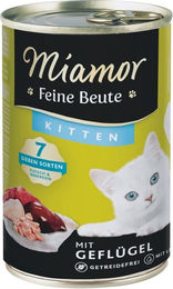 Miamor Feine Beute Kitten Nassfutter Geflügel und Lachs getreidefrei 12 x 400 g - 12 x 400 g – Bild 1 von 6