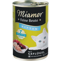 Produktbild von Miamor Feine Beute Kitten Nassfutter Geflügel und Lachs getreidefrei 12 x 400 g - 12 x 400 g