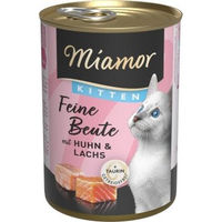 Produktbild von Miamor Feine Beute Kitten Nassfutter Huhn & Lachs Stückchen in Sauce 12x400 g