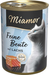 Produktbild von Miamor Feine Beute Lachs Katzenfutter Adult ohne Farb- und Aromastoffe 12x400g