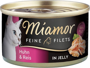 Produktbild von Miamor Feine Filets Huhn und Reis in Gelee Katzen Nassfutter Adult 48x100g
