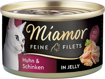 Produktbild von Miamor Feine Filets Huhn und Schinken in Gelee Katzen Nassfutter Adult 48x100g