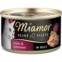 Produktbild von Miamor Feine Filets Huhn und Schinken in Gelee Katzen Nassfutter Adult 48x100g