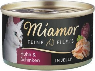 Produktbild von Miamor Feine Filets Huhn und Schinken Stückchen in Gelee für erwachsene Katzen 96x100 g - 96 x 100 g