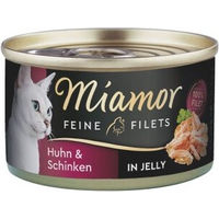 Produktbild von Miamor Feine Filets Huhn und Schinken Stückchen in Gelee für Katzen Adult 24x100 g - 24 x 100 g
