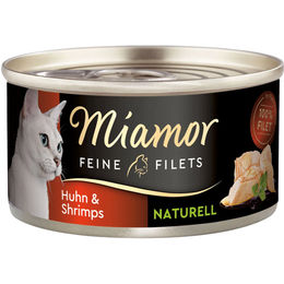 Produktbild von Miamor Feine Filets Huhn und Shrimps Katzenfutter 24x80g