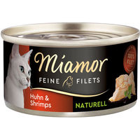 Produktbild von Miamor Feine Filets Huhn und Shrimps Katzenfutter 48x80g
