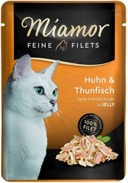 Miamor Feine Filets Huhn und Thunfisch in Gelee Katzen Nassfutter 24 x 100 g - 24 x 100 g – Bild 1 von 8