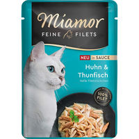 Produktbild von Miamor Feine Filets Huhn und Thunfisch in Sauce Katzenfutter Adult 24x100g