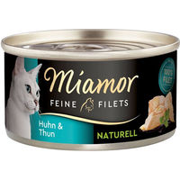 Produktbild von Miamor Feine Filets Huhn und Thunfisch Katzen Nassfutter Adult 24x80g mit hohem Fleischanteil
