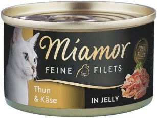 Produktbild von Miamor Feine Filets in Gelee Heller Thunfisch und Käse Katzen Nassfutter Adult 48x100 g - 48 x 100 g