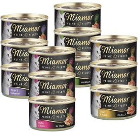 Miamor Feine Filets in Jelly Sparpaket Mixpaket 2 mit 4 Sorten für Katzen Adult 24 x 100 g - 12 x 100 g – Bild 1 von 2