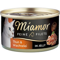 Produktbild von Miamor Feine Filets in Jelly Thunfisch und Wachtelei Katzen Nassfutter 24x100g