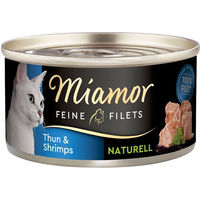 Produktbild von Miamor Feine Filets Katzenfutter Thunfisch und Garnelen 24x80g