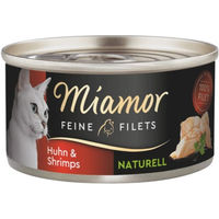 Produktbild von Miamor Feine Filets Naturell Huhn & Garnele Katzen Nassfutter 24 x 80 g - 24 x 80 g