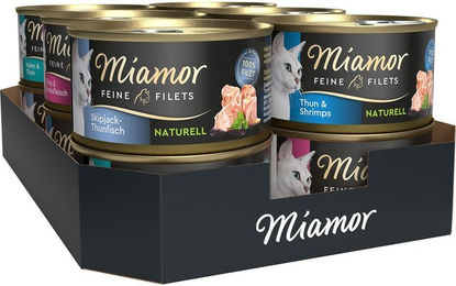 Produktbild von Miamor Feine Filets naturell Mixtray für Katzen 24x80g