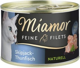 Produktbild von Miamor Feine Filets Naturell Skipjack-Thunfisch Stückchen in Gelee für Katzen 24x156 g - 24 x 156 g