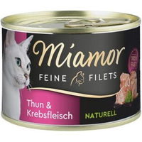 Produktbild von Miamor Feine Filets Naturell Thunfisch und Krebsfleisch Katzen Nassfutter Stückchen in Gelee 12x156 g - 12 x 156 g